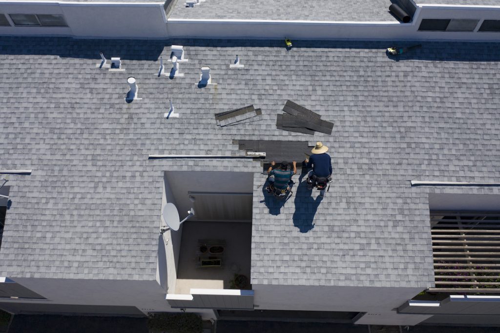 water damage from a roof leak