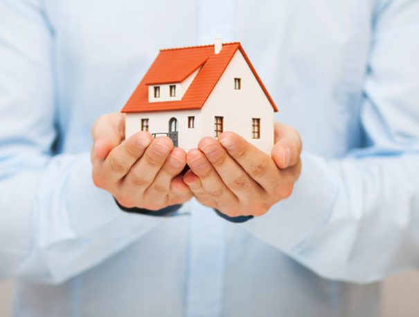 tiny house held in hands