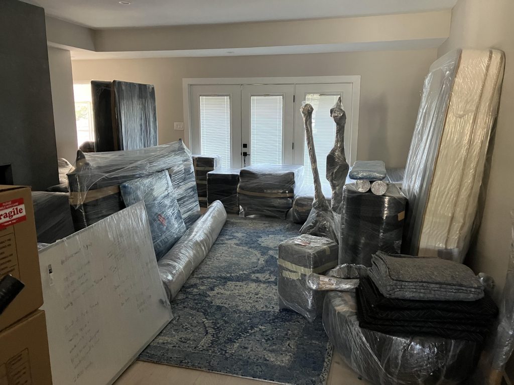 packing up items for mold remediation