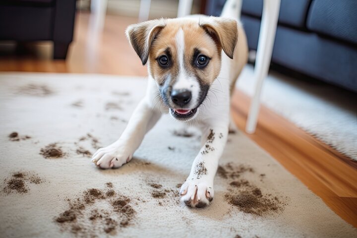 Pet biohazard caused by a dog's dirty paws