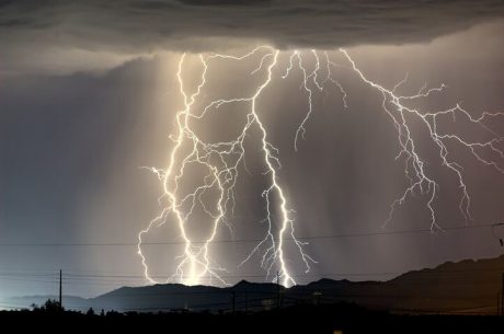 spring storms with lightning