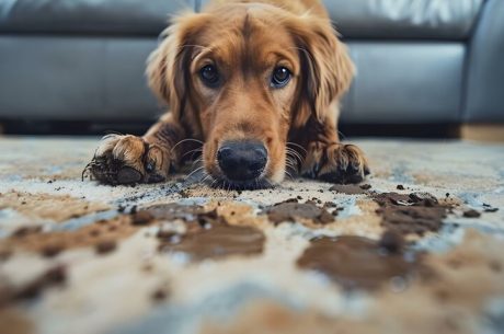 A pet biohazard cleanup involves removing dirt that your dog may have brought in