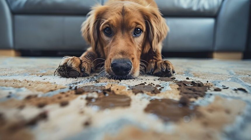 A pet biohazard cleanup involves removing dirt that your dog may have brought in