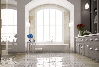 how to clean a flooded bathroom