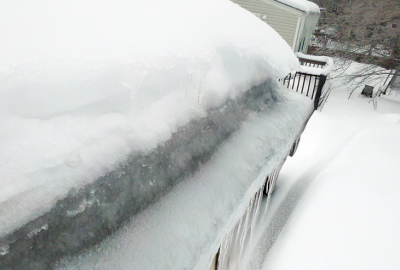 snowy cranford-area roof with potentil for ice dam damage