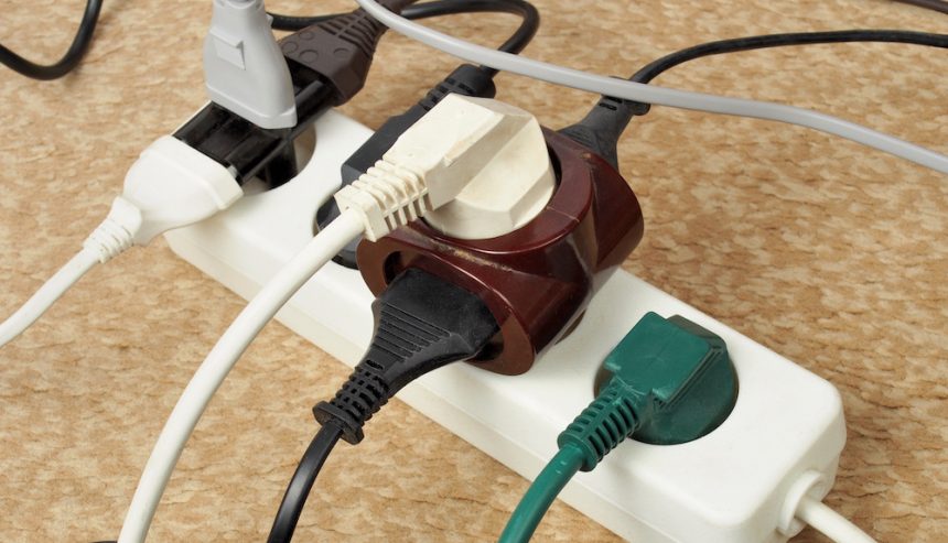 Extension cord with multiple European plugs