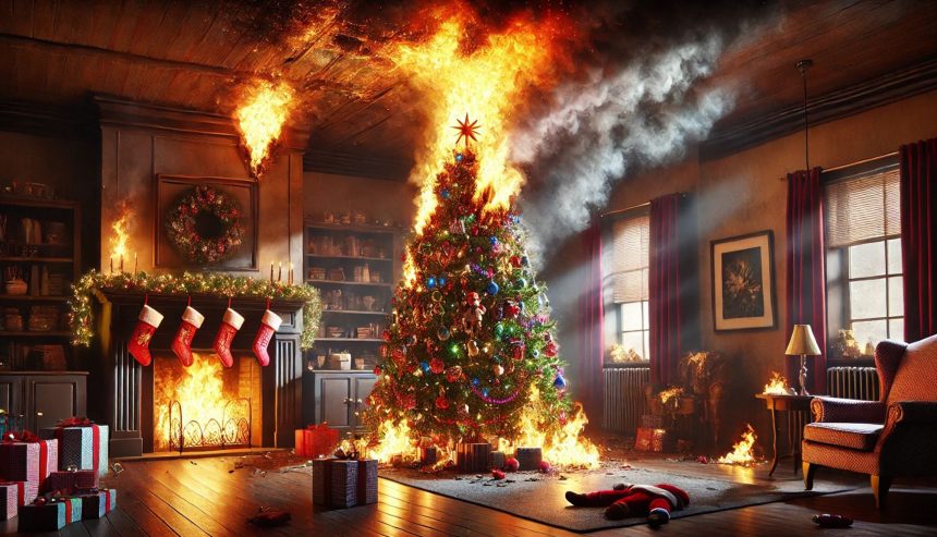 Christmas Tree Fire Causes and Safety Tips