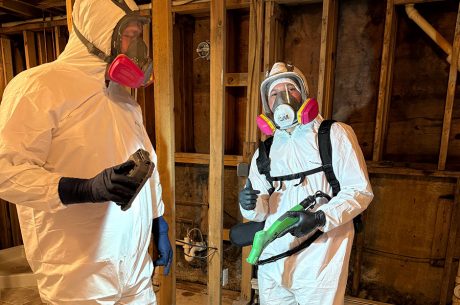 PuroClean technicians suited up to remove mold