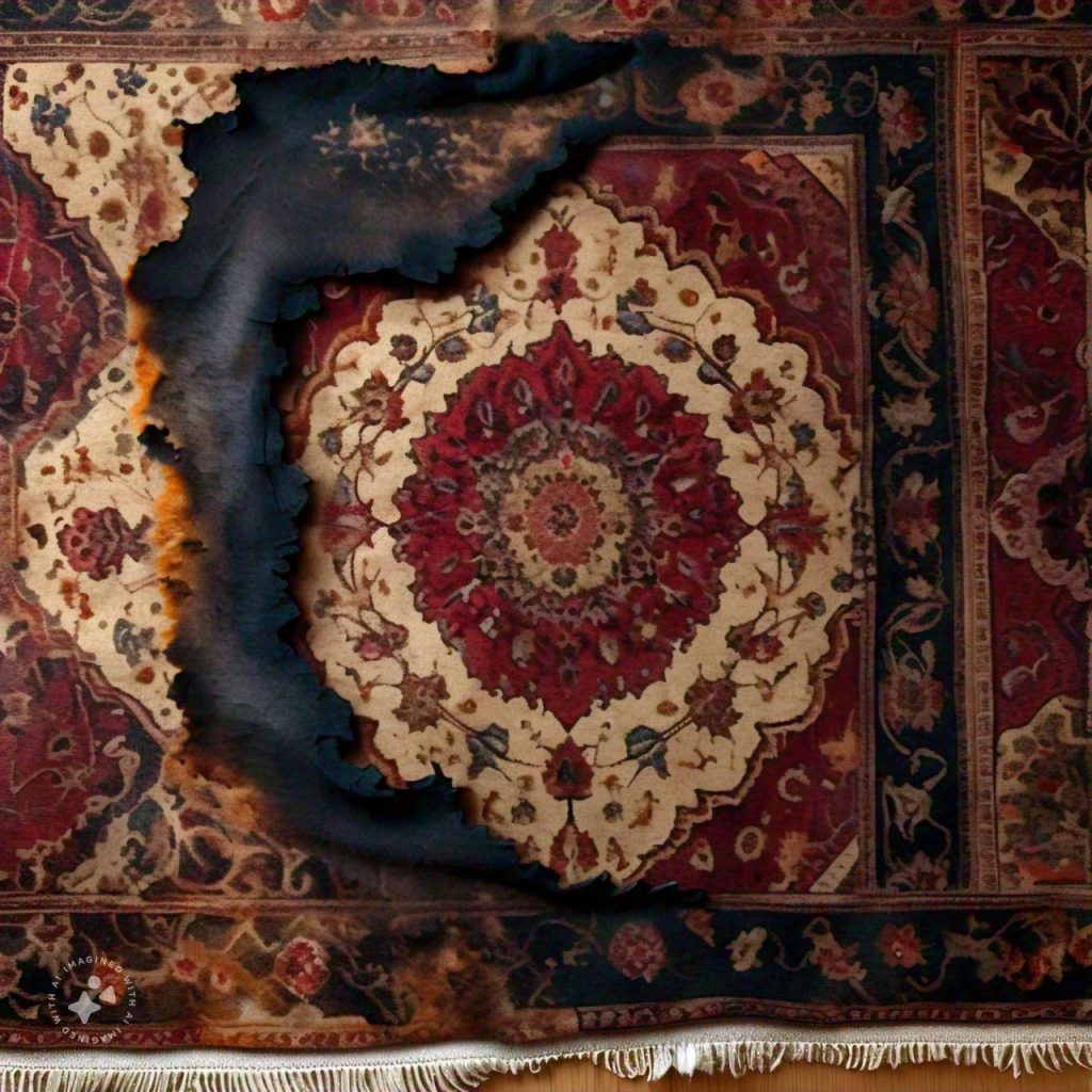 smokey odor from a burnt rug