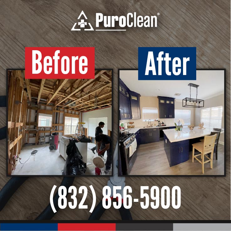 Choose the Best Water Damage Restoration Company. PuroClean of Central Southwest Houston is called to repair a home damaged by a broken water pipe in the upstairs bathroom, which severely impacted the kitchen and other areas of the first floor.