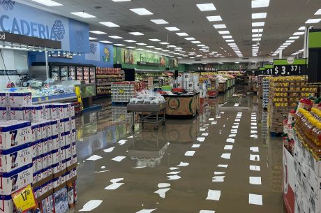 Commercial property damage restoration was needed for this Houston supermarket