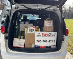 PuroClean van loaded with donations for Food Finders Food Bank in first ever PuroClean of Lafayette Food Drive