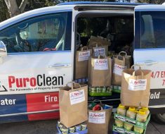 PuroClean van loaded with donations for Food Finders Food Bank