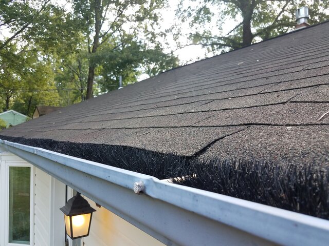 a clean gutter at a home