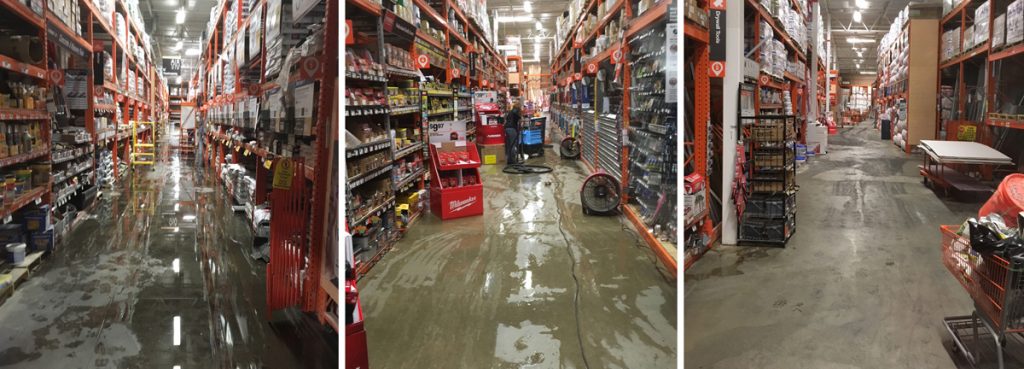 PuroClean Cranford Water Mitigation Restoration job on a flooded store