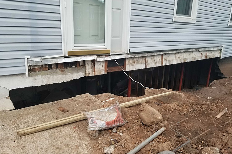 flood-damaged home structure