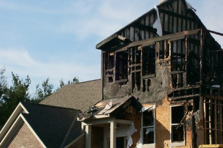 Roof in need of fire remediation