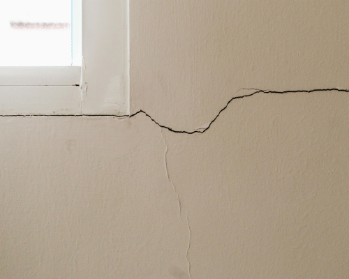 wall cracking near a window