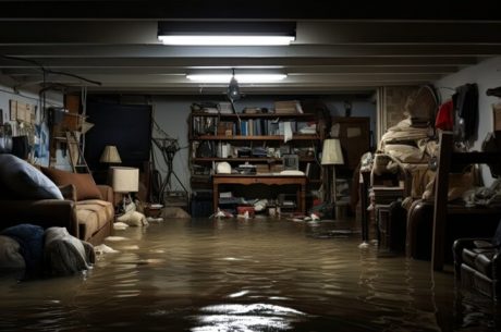 basement flood with contents soaked