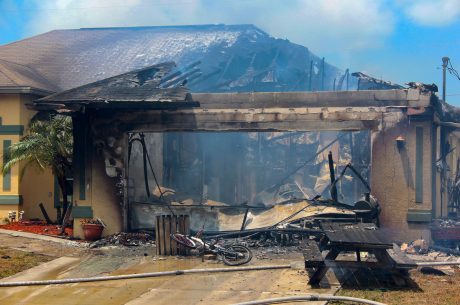 Burnt down garage.