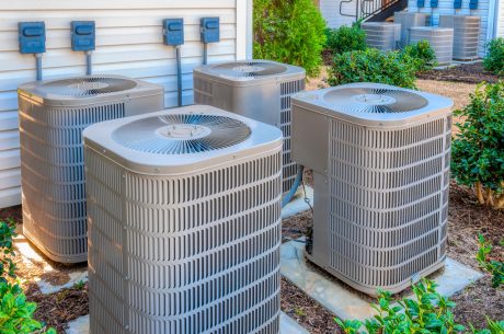 Four HVAC units.