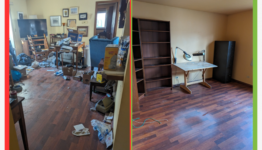 Puroclean Romeoville Before and After Home Cleanup Den Office