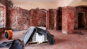 A home in need of a restoration company to repair damage