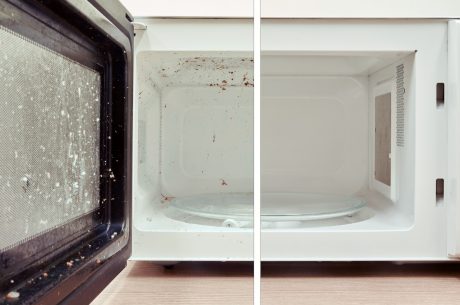 how to get burnt smell out of microwave