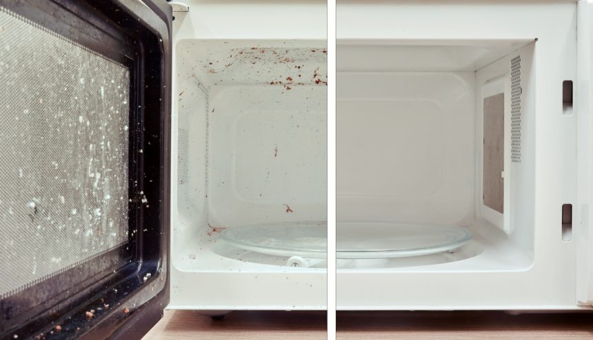 how to get burnt smell out of microwave