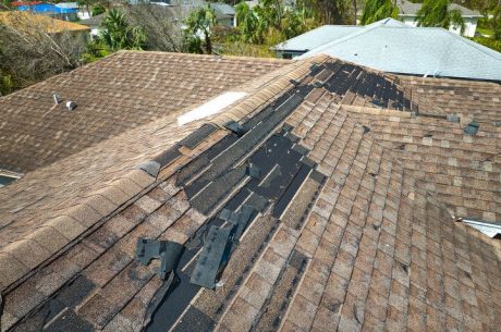 Heavy winds during a storm can tear shingles off the roof, posing a risk of water damage.