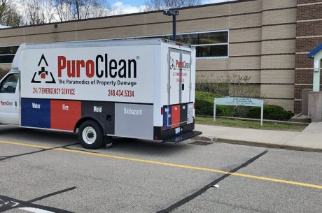 PuroClean Truck in front of City of Rochester Hills City Hall