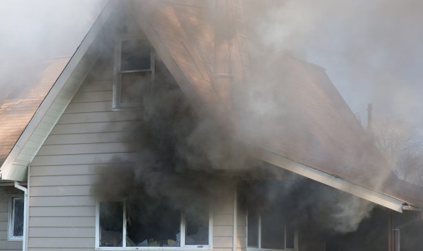 Home in need of fire damage restoration.