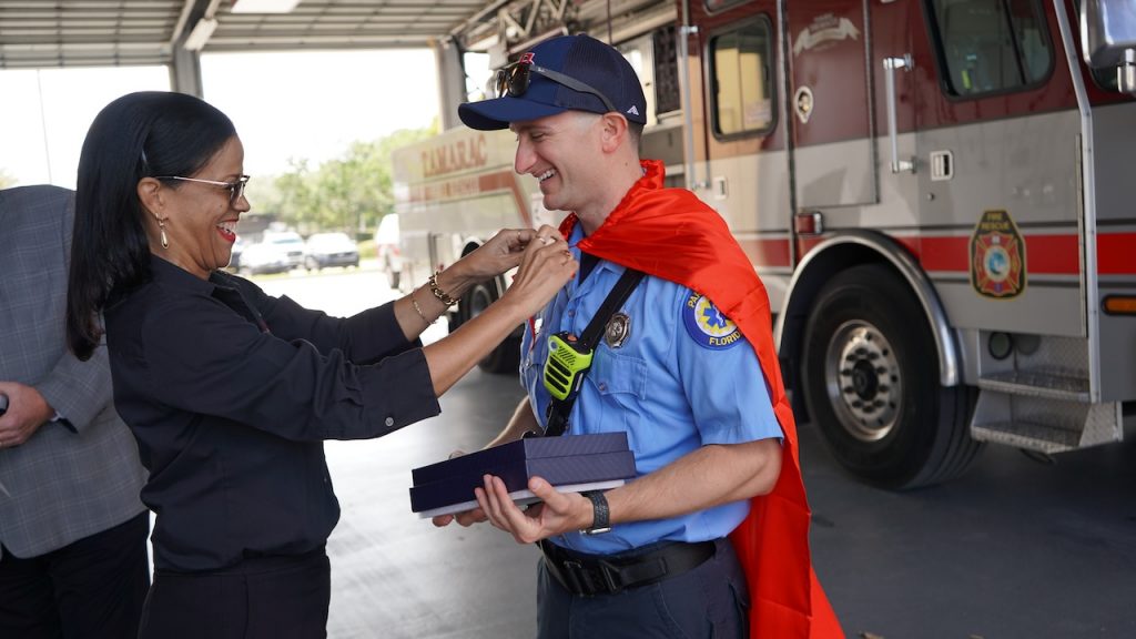 James Murad is caped in honor of his tireless efforts and dedication to serving the community.