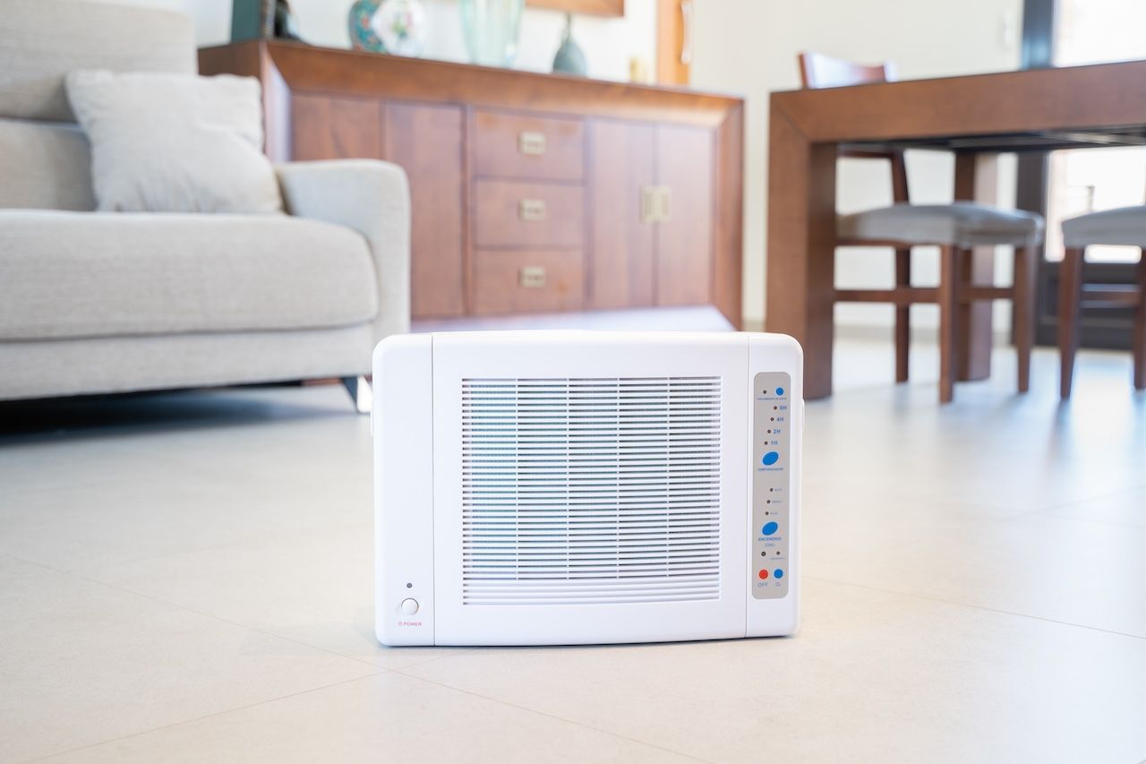 ozone generator in the center of a room