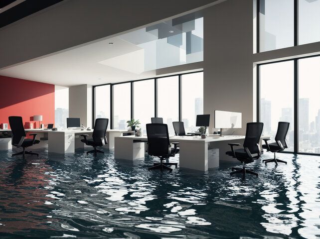 open-air office flooded