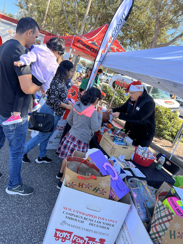 PuroClean of Zephyrhills Toys for Tots Donation Booth