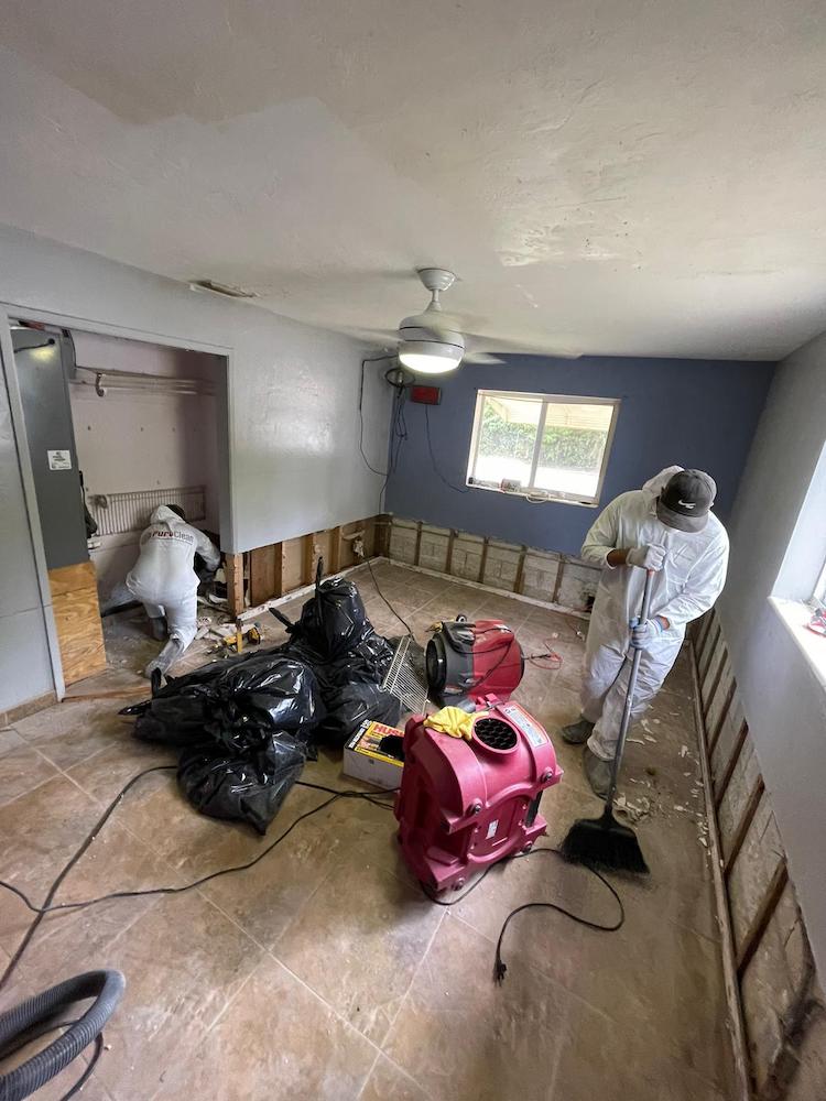 Our crew conducting storm damage repair at an affected home in Ft. Lauderdale