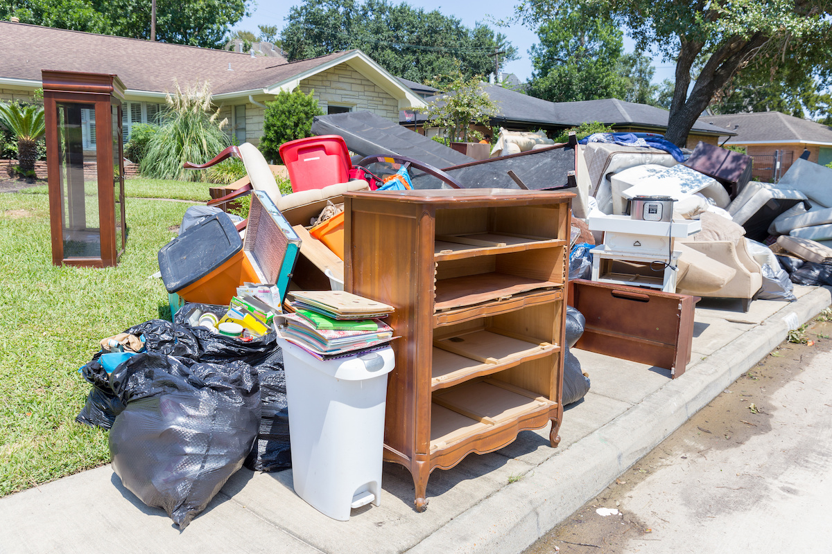 cleaners clean and sort some furniture